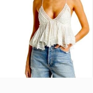 Free People White Lace Camisole Top